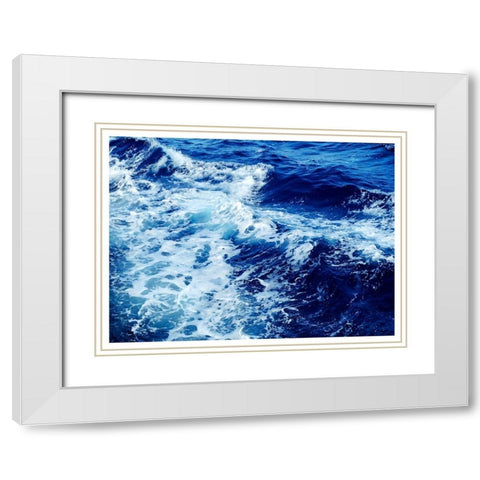 Ocean Waves White Modern Wood Framed Art Print with Double Matting by Robinson, Tamara