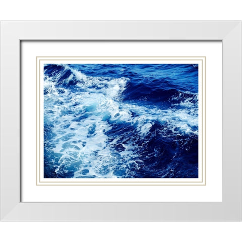 Ocean Waves White Modern Wood Framed Art Print with Double Matting by Robinson, Tamara