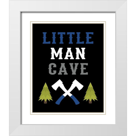 Little Man Cave White Modern Wood Framed Art Print with Double Matting by Robinson, Tamara