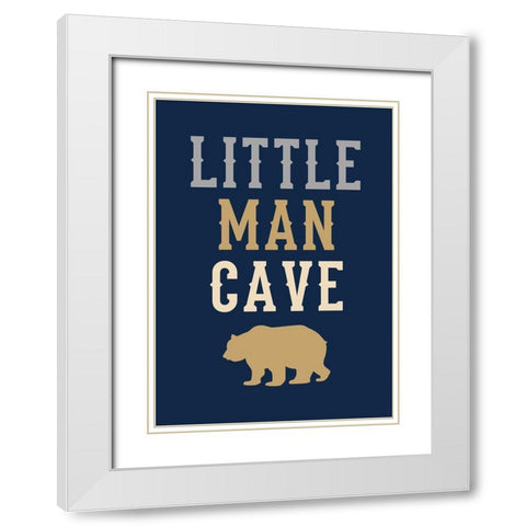 Little Man Cave White Modern Wood Framed Art Print with Double Matting by Robinson, Tamara