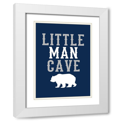 Little Man Cave White Modern Wood Framed Art Print with Double Matting by Robinson, Tamara