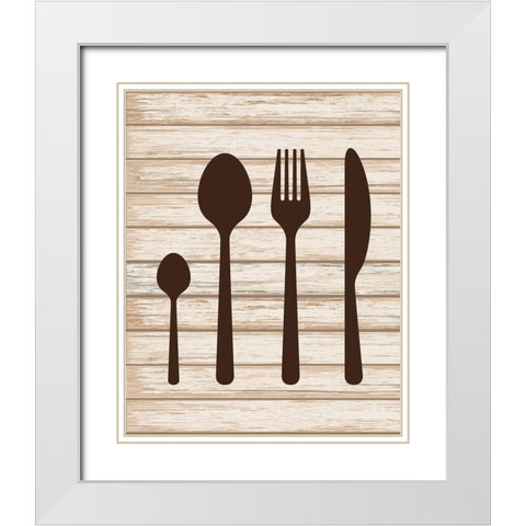 Dining Room White Modern Wood Framed Art Print with Double Matting by Robinson, Tamara