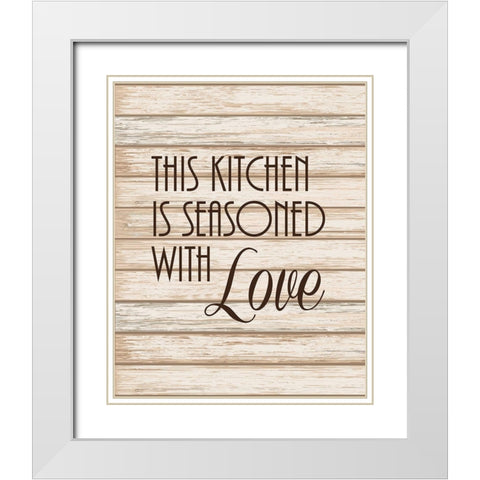 Seasoned with Love White Modern Wood Framed Art Print with Double Matting by Robinson, Tamara