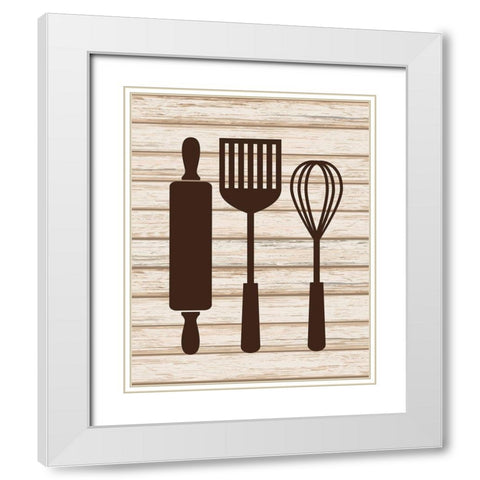 Dining Room II White Modern Wood Framed Art Print with Double Matting by Robinson, Tamara