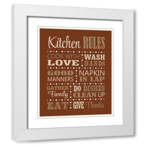 Kitchen Rules White Modern Wood Framed Art Print with Double Matting by Robinson, Tamara