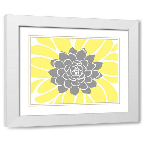 Yellow Foliage Floral IV White Modern Wood Framed Art Print with Double Matting by Robinson, Tamara