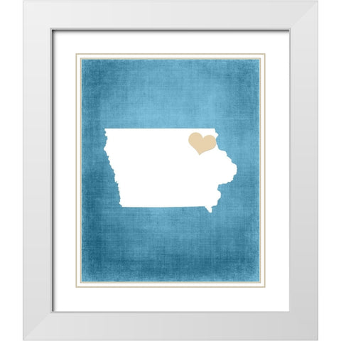 Iowa White Modern Wood Framed Art Print with Double Matting by Robinson, Tamara