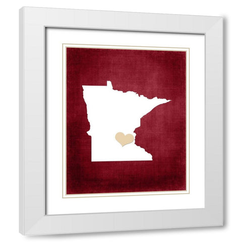 Minnesota White Modern Wood Framed Art Print with Double Matting by Robinson, Tamara