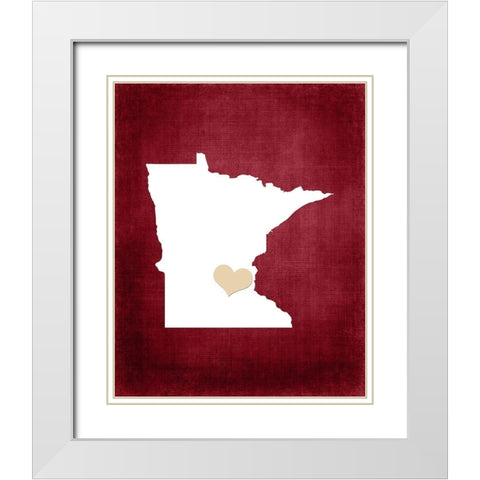 Minnesota White Modern Wood Framed Art Print with Double Matting by Robinson, Tamara
