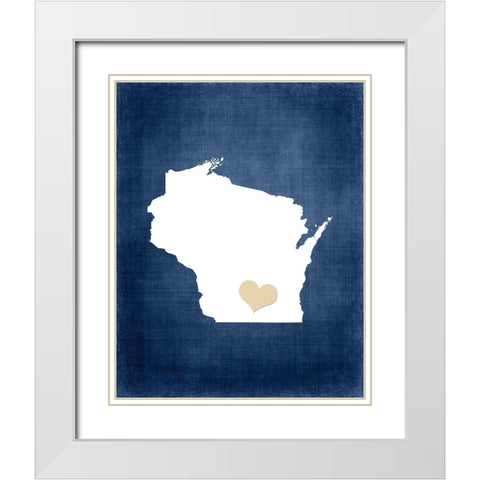 Wisconsin White Modern Wood Framed Art Print with Double Matting by Robinson, Tamara