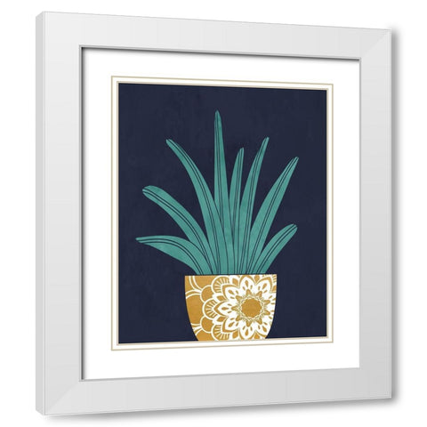 Cactus I White Modern Wood Framed Art Print with Double Matting by Robinson, Tamara