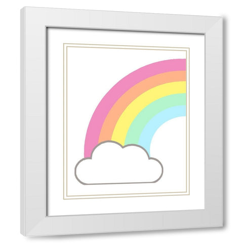 Rainbow White Modern Wood Framed Art Print with Double Matting by Robinson, Tamara