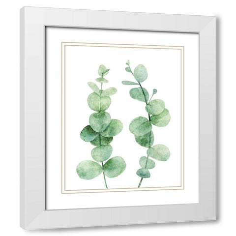 Eucalyptus White Modern Wood Framed Art Print with Double Matting by Robinson, Tamara
