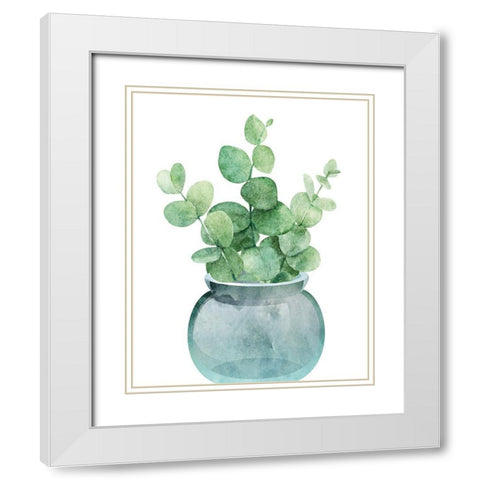 Eucalyptus II White Modern Wood Framed Art Print with Double Matting by Robinson, Tamara