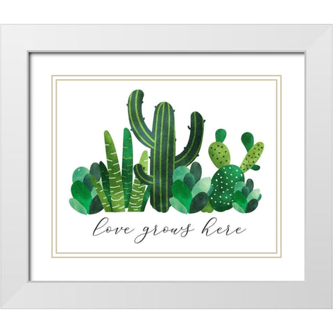Love Grows White Modern Wood Framed Art Print with Double Matting by Robinson, Tamara