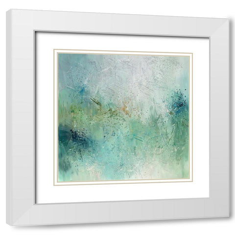 Dandelion Fluff White Modern Wood Framed Art Print with Double Matting by Dundon, Denise