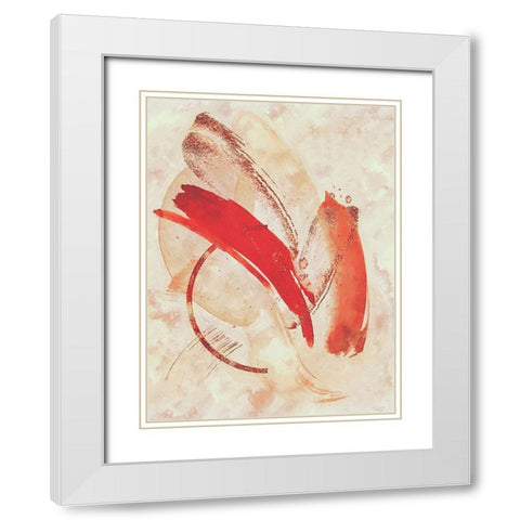 Ascending Notes White Modern Wood Framed Art Print with Double Matting by Dundon, Denise