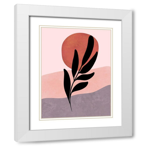 Plant Stem White Modern Wood Framed Art Print with Double Matting by Dundon, Denise
