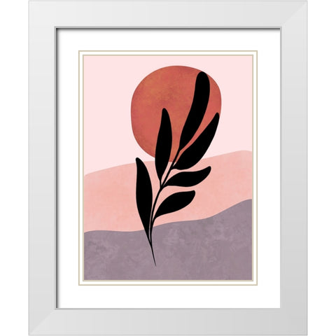 Plant Stem White Modern Wood Framed Art Print with Double Matting by Dundon, Denise
