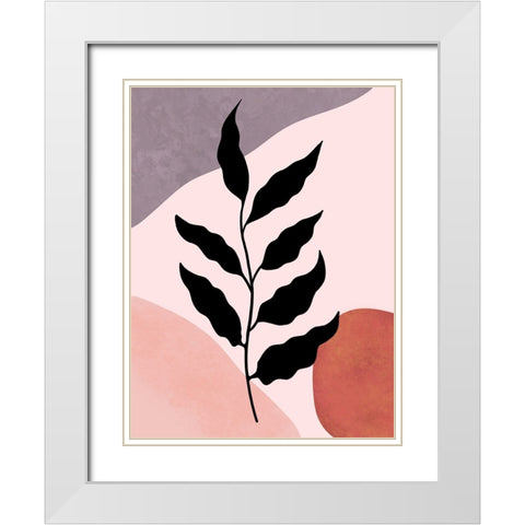 Plant Stem II White Modern Wood Framed Art Print with Double Matting by Dundon, Denise