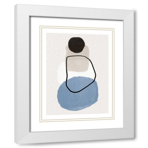 Stones White Modern Wood Framed Art Print with Double Matting by Dundon, Denise