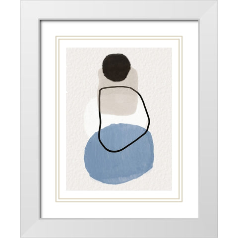 Stones White Modern Wood Framed Art Print with Double Matting by Dundon, Denise