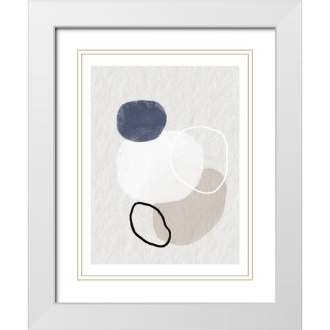 Stones II White Modern Wood Framed Art Print with Double Matting by Dundon, Denise