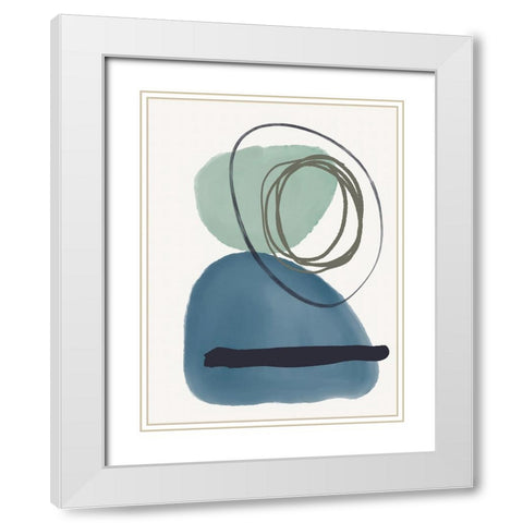 Shapes from the Sea White Modern Wood Framed Art Print with Double Matting by Dundon, Denise