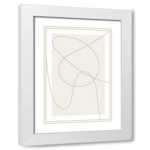 Lines at Play III White Modern Wood Framed Art Print with Double Matting by Dundon, Denise