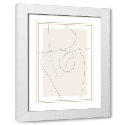 Lines at Play IV White Modern Wood Framed Art Print with Double Matting by Dundon, Denise