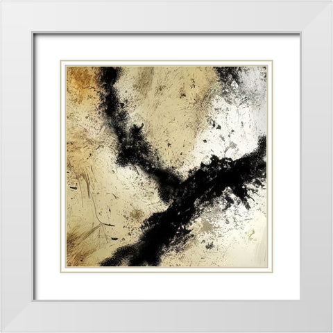 Triple Junction White Modern Wood Framed Art Print with Double Matting by Dundon, Denise