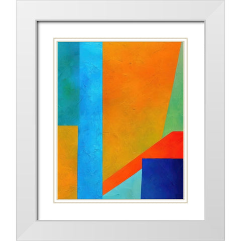 Facets of Life White Modern Wood Framed Art Print with Double Matting by Dundon, Denise