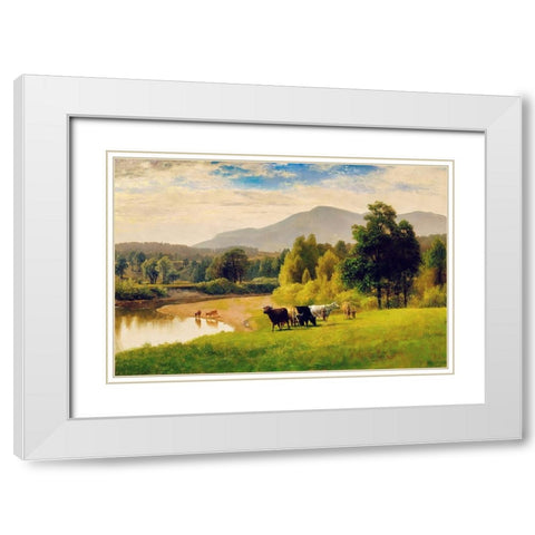 Pasture Lands White Modern Wood Framed Art Print with Double Matting by Dundon, Denise