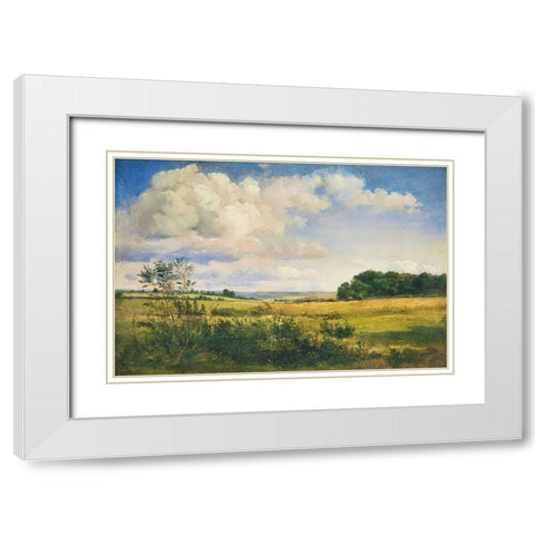 Sunlit Clouds White Modern Wood Framed Art Print with Double Matting by Dundon, Denise