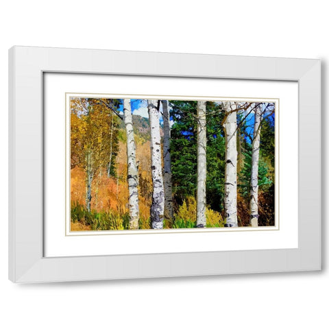 Aspen Grove White Modern Wood Framed Art Print with Double Matting by Dundon, Denise