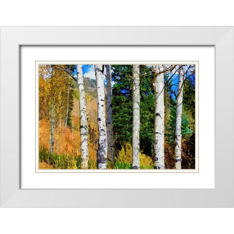 Aspen Grove White Modern Wood Framed Art Print with Double Matting by Dundon, Denise