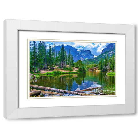 Dream Lake White Modern Wood Framed Art Print with Double Matting by Dundon, Denise