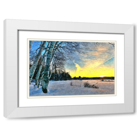 End of a Winter Day White Modern Wood Framed Art Print with Double Matting by Dundon, Denise