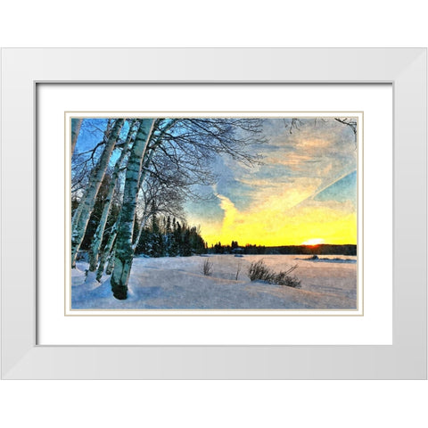 End of a Winter Day White Modern Wood Framed Art Print with Double Matting by Dundon, Denise