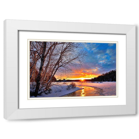 Winter Twilight White Modern Wood Framed Art Print with Double Matting by Dundon, Denise