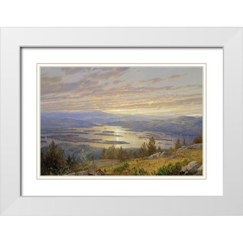 Lake Squam White Modern Wood Framed Art Print with Double Matting by Dundon, Denise