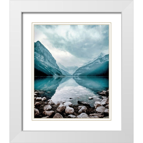 Glacial Lake White Modern Wood Framed Art Print with Double Matting by Dundon, Denise