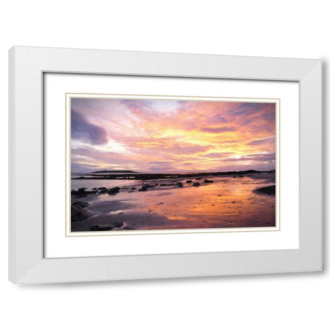 Golden Sunrise White Modern Wood Framed Art Print with Double Matting by Dundon, Denise