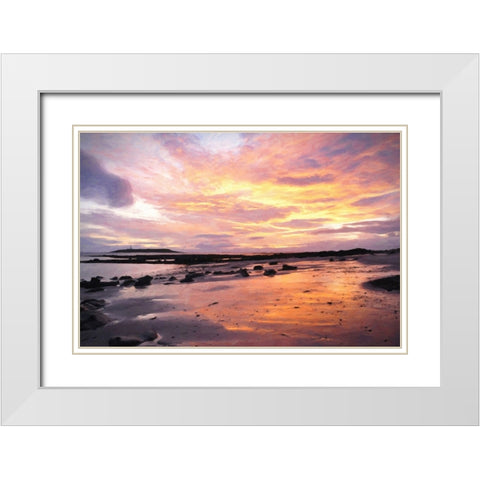 Golden Sunrise White Modern Wood Framed Art Print with Double Matting by Dundon, Denise