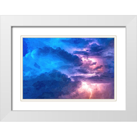 Thunderstorm at Night White Modern Wood Framed Art Print with Double Matting by Dundon, Denise