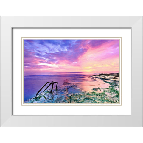 Fair Skies and Calm Sea White Modern Wood Framed Art Print with Double Matting by Dundon, Denise