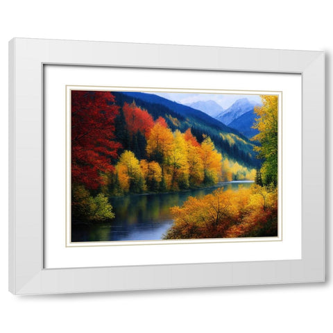 Autumn Vista III White Modern Wood Framed Art Print with Double Matting by Dundon, Denise