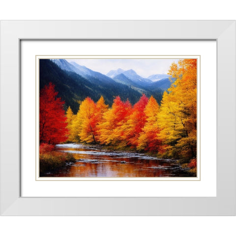 Autumn Vista IV White Modern Wood Framed Art Print with Double Matting by Dundon, Denise