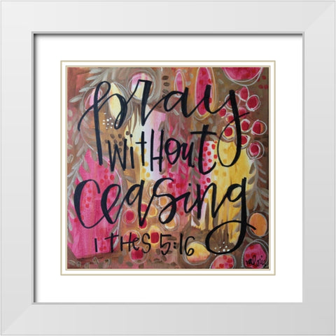 Pray White Modern Wood Framed Art Print with Double Matting by Wieners, Valerie