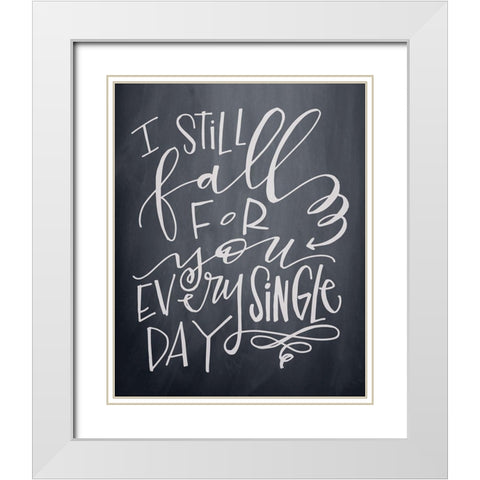 I Still Fall White Modern Wood Framed Art Print with Double Matting by Wieners, Valerie